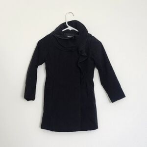 Holiday Editions Elegant Black Coat with Ruffle Detail Girls Size Small(6/6x)